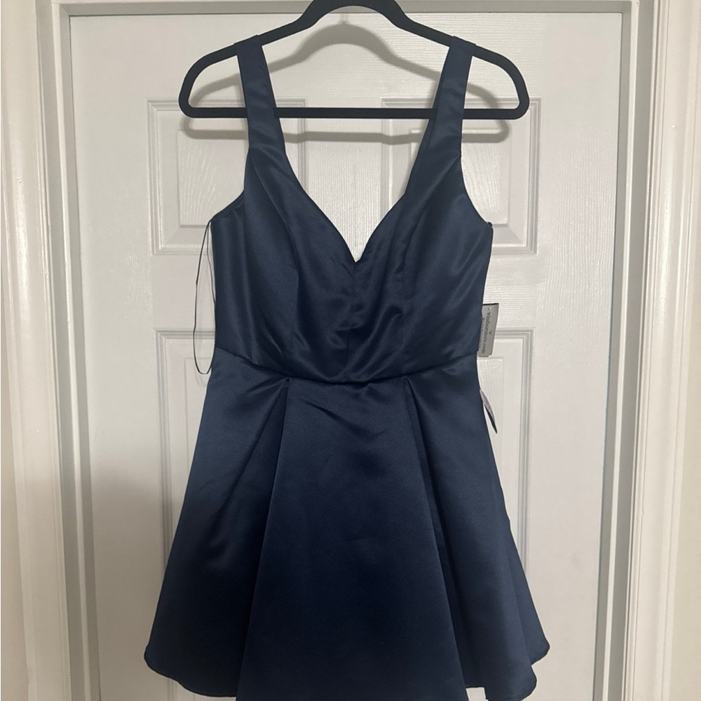 Windsor Midnight Blue Satin Dress